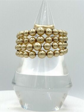 Gorgeous Vintage Wire Wrapped Faux Pearl Bracelet Wedding Jewelry Sophisticated